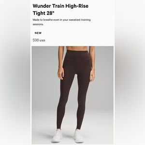 *NEW* Lululemon wunder train HR tight 28”